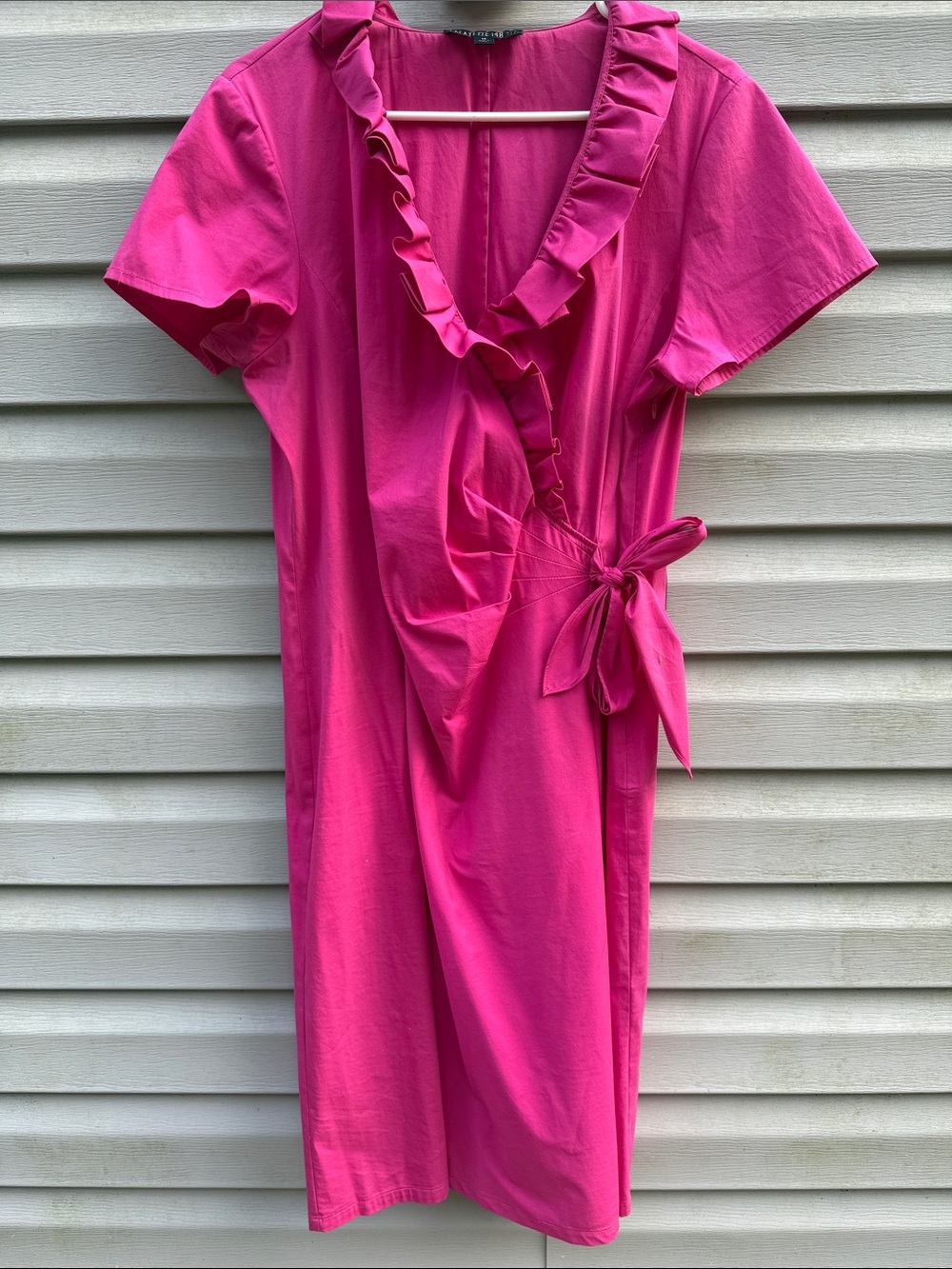 Lafayette 148 | Ruffle Tie Waist Pink Knee Length Dress size 14